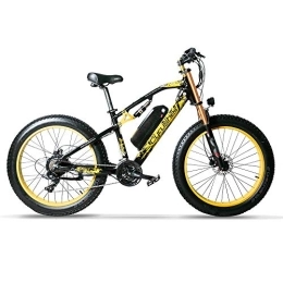 Extrbici Vélos électriques Extrbici Vélos Electriques pour Adultes E-Bike à Suspension Complète avec Batterie Lithium-ION 17A 48V Vitesse Maxi de la Moto 40km / h Vélo de Montagne à Gros Pneus XF900 Yellow