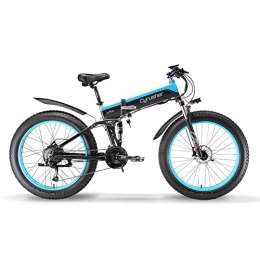 Extrbici Vélos électriques Extrbici Vélos Electriques pour Adultes Pliable Big Tire 48V 12.8AH avec des Phares à LED (Bleu)