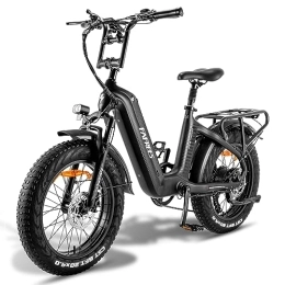 Fafrees vélo Fafrees Carbon Fiber Fat Tire F20 Master Ebike Vélo électrique Pliant 25KM / H 150KG Noir