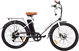 Fafrees Vélos électriques Fafrees E Bike Vélo électrique de ville pour homme 26 pouces 36 V 10 Ah Shimano 7 vitesses avec LED Batterie amovible pour étudiant Noël Blanc