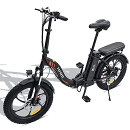 Fafrees Vélos électriques Fafrees F20 Fatbike Batterie 36 V 15 AH Vélo électrique pliable de 20 pouces 250 W Vitesse maximale 25 km / h, avec batterie rechargeable SHIMANO 7S, jusqu'à 90-120 km - Noir
