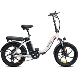 Fafrees Vélos électriques Fafrees F20 Vélo électrique pliant 20" Fat Tire - 250 W avec batterie de rechange 36 V 15 Ah - Vélo électrique pliable - 25 km / h - VTT avec Shimano 7 vitesses - Blanc
