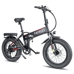 Fafrees Vélos électriques Fafrees F7 Vélo électrique pliable 20" Fat Tire Electric MTB 48 V 10 Ah Plage / Vélo de Neige pour Adultes Noir