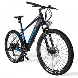 Fafrees Vélos électriques Fafrees Vélo électrique 26 pouces, VTT électrique 250 W, batterie extractible 36 V 10 Ah, 7 vitesses, vélo électrique pédalée assistée, noir bleu