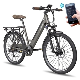 Fafrees Vélos électriques Fafrees Vélo électrique F26 Pro 26 Pouces avec APP, Batterie Amovible Intégrée 36V / 10Ah, écran LCD, 250W Vélo électrique Urbain pour Adulte Homme Femme, Gris