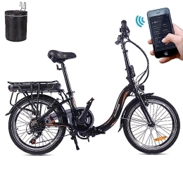 Fafrees  Fafrees Vélo électrique pliable de 20 pouces avec application Bluetooth, 250 W, 36 V, 10 Ah, vitesse maximale 25 km / h, convient pour les femmes et les adultes