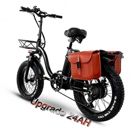HFRYPShop vélo Fat Bike Electrique Y20 Ebike 20 Pouces, Upgrade Velo VTT Electrique avec Batterie Tesla 24AH 48V, VTT Electrique Homme Pliable avec 750W, Velo Electrique Femme