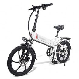 FDSH vélo FDSH Vélo électrique Pliant, vélo électrique en Alliage d'aluminium, Jeunes Adultes Unisexes 20 Pouces 25 km / h 36V 8AH 250W, vélo électrique avec Assistance électrique à pédales-White