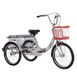 FGVDJ vélo FGVDJ Tricycle à pédales Adulte avec Panier de légumes pour Parents Vélos à Trois Roues Vélo à Trois Roues à Assistance électrique Porteur 160kg