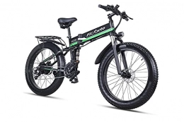 Ficyacto Vélos électriques Ficyacto Vélos électriques Pliable pour Adulte 26" avec Batterie Amovible 12.8Ah, 1000W, Shimano 21 Vitesses, Suspension Totale