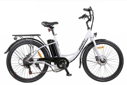 Fine Life Pro Vélos électriques Fine Life Pro Vélo électrique 26" Fat Tire - Vélo électrique pliant - 250 W / 36 V - Batterie 12, 5 Ah - Portée maximale : 40 km - VTT tout-terrain avec Shimano 6 vitesses - Pour femme - Blanc
