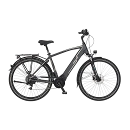 Fischer Vélos électriques fischer Viator 5.0i Vélo électrique pour Homme | RH 50 cm Moteur Central 50 Nm | Batterie 36 V dans Le Cadre Trekking | E-Bike, Gris Ardoise Mat, 71 cm