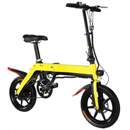 FJW vélo FJW Unisexe Mini vélos électriques Mode et Smart 36V 350W Scooter électrique 14 Pouces Vélo Electrique Pliable & Portable pour la Ville de Banlieue, Yellow