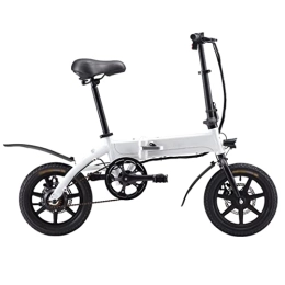FMOPQ vélo FMOPQ 250W Electric Bike FoldableLightweight 14 inch Aluminum Alloy Disc Electric Bicycle 36V Lithium Electric Bike (Color : Silver White Size : Single Speed)