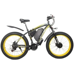 GOGOBEST Vélos électriques GOGOBEST GF700 Vélo de Montagne Electrique pour Adultes, 26" Fat Bike Electrique, Shimano 7 Vitesses, Freins Hydrauliques et Fourche à Suspension (Yellow)