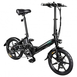 GoZheec vélo GoZheec D3S Ebike - Vélo électrique Pliant de 7, 8 Scooter électrique de 16 Pouces avec Phare à LED Pédales Frein à Disque, jusqu'à 25 km / h pour Adulte (Noir)