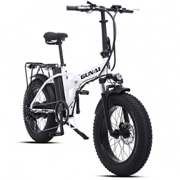 GUNAI vélo GUNAI Vélo électrique 20 Pouces Frein à Disque VTT Pliant avec Batterie au Lithium 48V 15AH (Blanc)