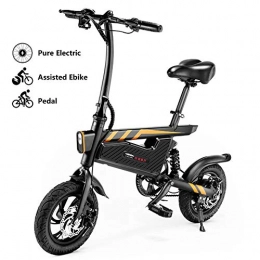 GUOJIN Vélos électriques GUOJIN Folding Electric Bicycle 16" Mini Small Scooter Bike Mate, Lithium Battery Adult Men and Women Ultra Light and Convenient E-Bike, Boosting Mileage Up to 25Km / H
