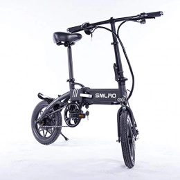 GUOJIN Vélos électriques GUOJIN Vélo Électrique Pliant, 14" City E-Bike Adulte Pliant, Puissant Moteur 250W, Vitesse Jusqu'à 30 Km / H, 60Km La Longue Portée, 36V 8Ah Batterie Lithium Rechargeable, Noir