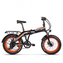 GUOWEI Vélos électriques GUOWEI Rich BIT RT-016 48v 500w 9.6Ah 20 Pouces Pliant Gros Pneu vélo électrique E vélo Ebike Snow Fat Bike avec écran LCD Intelligent (Orange)