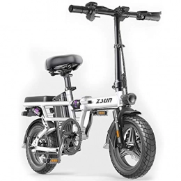 HAOYF Vélos électriques HAOYF Pliant Vélo Électrique pour Adultes, avec Commute Ebike 400W Moteur Et USB De Charge Électrique, Ville De Vélos Vitesse Maxi 25 Kmh, Blanc, 100KM