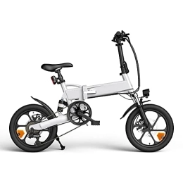 HappyBoard Vélos électriques HappyBoard Vélo Électrique Pliable, 16 Pouces Ville E-Bike Adulte, Batterie 36V / 7, 5Ah, 3 Modes de Conduite, Pédalage Assisté, Hauteur Réglable, Portable Compact, Adulte Unisexe (Blanc)