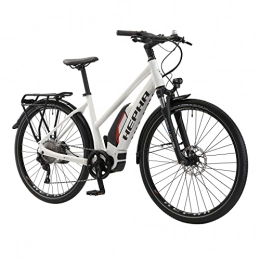 HEPHA Vélos électriques HEPHA Vélo électrique Trekking 3.0 pour femme Shimano E7000 Moteur central Pedelec 630 Wh Batterie amovible 10 vitesses 28" (blanc, RH 48 cm)