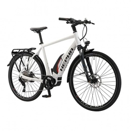 HEPHA vélo HEPHA Vélo électrique Trekking 3.0 pour homme Shimano E7000 Moteur central Pedelec 630 Wh Batterie amovible 10 vitesses 28" (blanc, RH 56 cm)