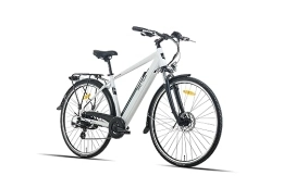 HH HILAND vélo HILAND Vélo de ville électrique 28" avec dérailleur Shimano 7 vitesses, vélo électrique, vélo urbain, moteur 250 W, batterie lithium-ion 36 V 10, 4 Ah, 25 km / h, homme et femme