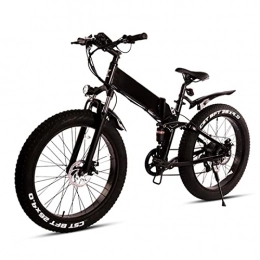 HMEI Vélos électriques HMEI EBike Vélo de montagne électrique pliable 500 W pour adultes avec batterie au lithium amovible 48 V10 Ah, 7 vitesses, 21 Mph pour homme (couleur : noir, taille : 500 W)