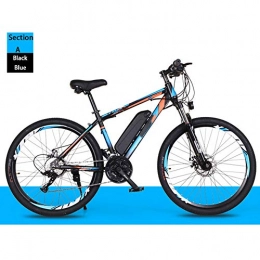 HWOEK Vélos électriques HWOEK Vélo électrique Tout-Terrain Adulte, 26" Vélo électrique VTT Vélo Amovible Batterie Lithium-ION 21 / 27 Vitesses, Black Blue, A 36V10AH