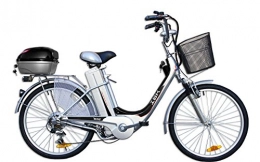 IBK Vélos électriques IBK Vlo lectrique assist drailleur Shimano 6vitesses, batterie 36V, Homme, Noir