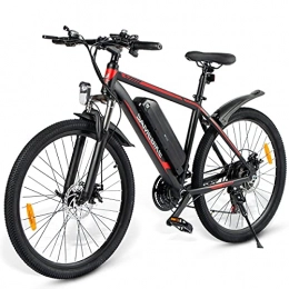 JINGJIN vélo JINGJIN Vélos électriques, Gros Pneu 26 Pouces Ebikes vélos Tout Terrain, VTT pour Adulte avec Li -Batterie Amovible 36V 10Ah E-Bike, Black