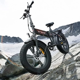 JUYHTY vélo JUYHTY Fat Tire Electric Men Mountain Bike 48V 500W Snow Bike, Batterie Amovible 5 Heures De Charge Rapide Professionnel 7 Vitesses pour 150KG Foule