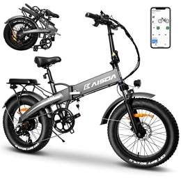 KAISDA vélo KAISDA Vélo électrique pliable 20" Fatbike avec batterie 48 V 10 Ah pour les trajets - Conforme à l'Union européenne - 250 W max. 25 km / h - VTT hors route avec Shimano 7 vitesses pour homme et femme