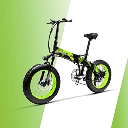 LANKELEISI Vélos électriques LANKELEISI X2000 20 '' 4.0 Pouces Gros Pneu 48V 1000W 12.8AH Fat Tire Cadre en Alliage d'aluminium Tire vélo électrique Pliable pour Adulte Femme / Homme pour Montagne / Plage / Neige E-Bike (Vert)