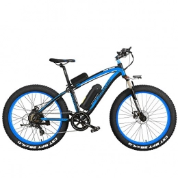 LANKELEISI Vélos électriques LANKELEISI XF4000 Elite 500W Puissant vélo électrique, 26 Pouces Fat Bike, Fourche à Suspension, vélo de Neige VTT, Batterie au Lithium E vélo (Noir Bleu, 500W 10Ah)