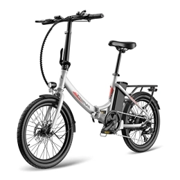 Lanshanchu Vélos électriques Lanshanchu E-Bike F20 Light Vélo électrique pour femme 20" 36 V 14, 5 Ah Batterie au lithium Moteur 250 W max. 25 km / h Shimano 7S Vélo électrique pliable 15 cm pour femme (blanc)