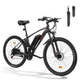 LEADZM vélo LEADZM Vélo électrique, 36V 13Ah VTT électrique Adulte, 27.5 Pouces, vélo électrique, Batterie Amovible, 7 Vitesses, 3 Modes de Conduite (Rouge Noir)