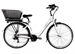 Leopard Vélos électriques Leopard Vita City Vélo électrique pour femme 28 pouces 44 cm, vélo électrique Pedelec Blanc