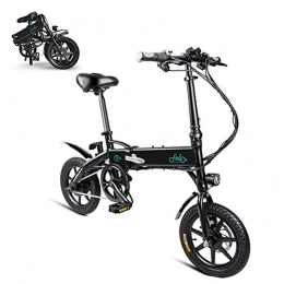 Lhlbgdz Vélos électriques Lhlbgdz Pliant vélo électrique servodirection électrique vélo pour Adultes 250W brushless 14 Pouces 36V 7.8AH, Noir