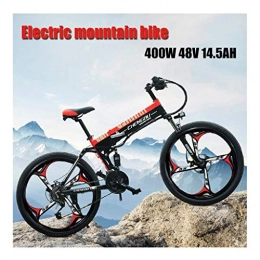 LHQ Vélos électriques LHQ Vélo électrique, 48V 400W Montagne Vélos électriques Adultes Urbain vélo électrique avec Batterie au Lithium E-Pas Recharge système d'engrenage 27 Vitesses Décale (Color : Black)