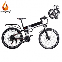 LiRongPing Vélos électriques LiRongPing Vlo lectrique de 26"pour Adulte, vlo lectrique lger Cadre en Aluminium, Batterie Amovible 36V, Moteur de moyeu 350W, Vitesse maximale de 25 km / h