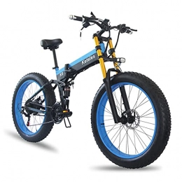 LIROUTH Vélos électriques LIROUTH k8 vélo électrique 1000w Adulte Gros Pneu VTT 48v 15A / h Ebike Hommes (Bleu)