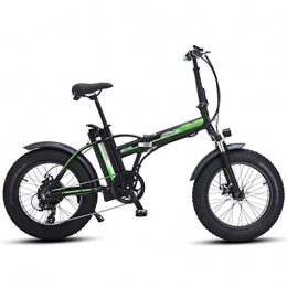 LJMG vélo LJMG Vlos lectriques 48V500W Ebike pour Adultes 20"pliez Neige E-Bike 7 Vitesses 15Ah Batterie Commuter E-Bike Double Disque De Frein, avec Sige Arrire (Color : Green-48V15Ah, Size : 170 * 115cm)