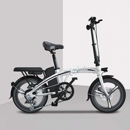 LJMG Vélos électriques LJMG Vlos lectriques Vlo lectrique Pliant De 20 Pouces 400W 48V 10Ah / 14Ah / 18Ah Batterie Au Lithium 6 Vitesses Et Suspension Arrire, avec Sige Arrire (Color : Blanc, Size : 18AH)