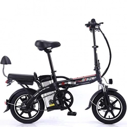 LKLKLK Vélos électriques LKLKLK Vélo électrique Pliable en Aluminium avec pédales, Assistance Filet et Moteur 48 V 350 Wh, Batterie et vélo électrique avec 14" Noir