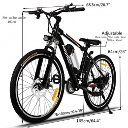 Lonlier vélo Lonlier Vélo électrique Homme VTT 25” Montagne Batterie Lithium ION 36V 8Ah 21 Vitesses 25-35km / h (EU Stock)