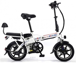LPKK Vélos électriques LPKK Pliant vélo électrique, avec écran LCD Amovible Lithium 14 Pouces VTT 0814 (Color : White)