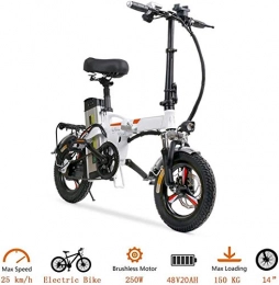 LPKK Vélos électriques LPKK Électrique Pliant vélo en Aluminium léger et Rapide Ebike Chargeur de Batterie Amovible avec 36V 20Ah Lithium-ION avec 400W Puissant Moteur 0814 (Color : White)
